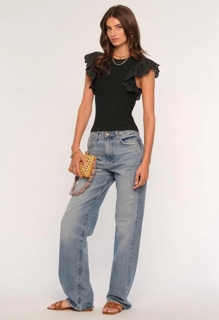 Heartloom Greta Top-Black