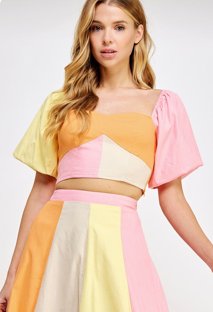 KK Bloom Creamsicle Crop Top