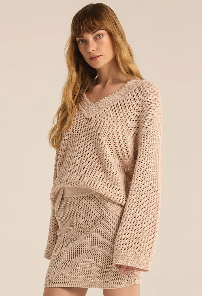 Z Supply Kiami Crochet Sweater-Natural