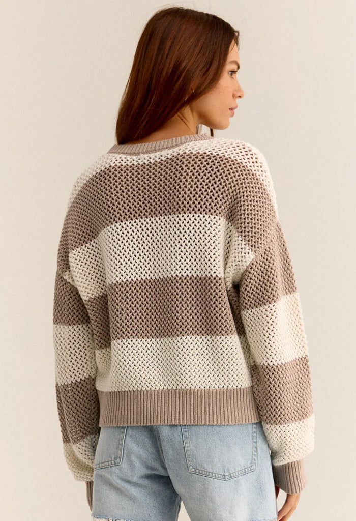 Z Supply Broadbeach Stripe Sweater-Putty