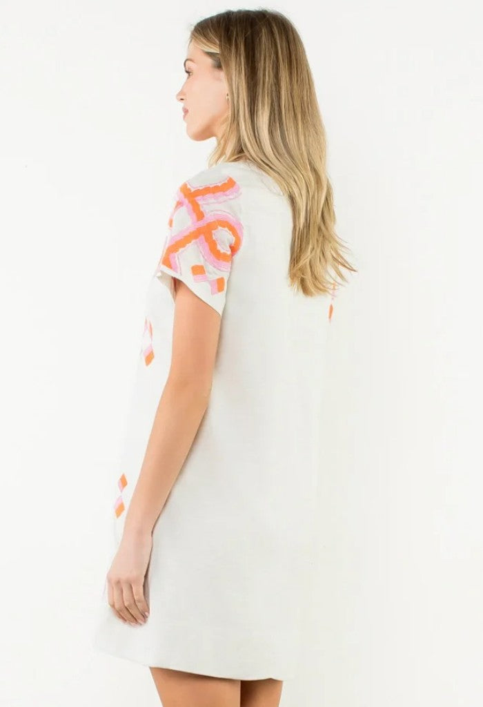 THML Lola Embroidered Shift Dress