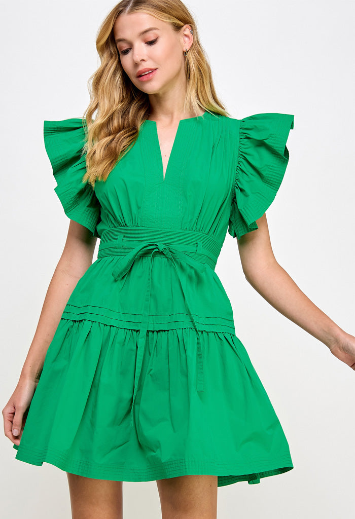 KK Bloom Sutton Mini Dress-Emerald