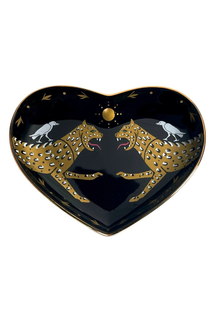 KK Bloom Leopard Horizon Heart Dish
