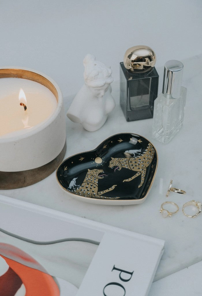 KK Bloom Leopard Horizon Heart Dish