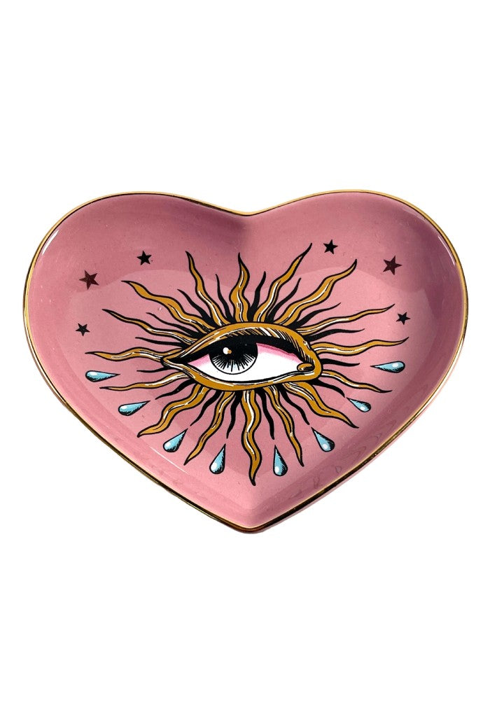 KK Bloom Pop Art Eye Heart Dish-Pink