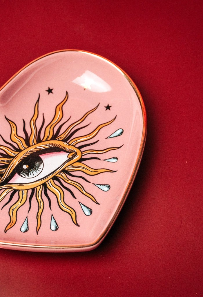 KK Bloom Pop Art Eye Heart Dish-Pink