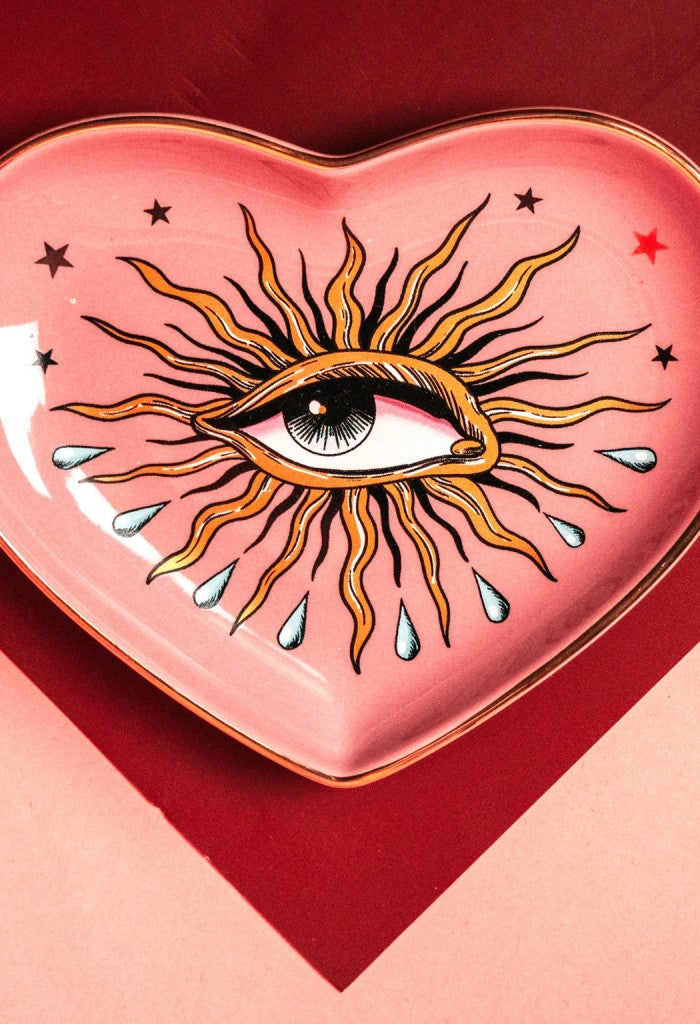 KK Bloom Pop Art Eye Heart Dish-Pink