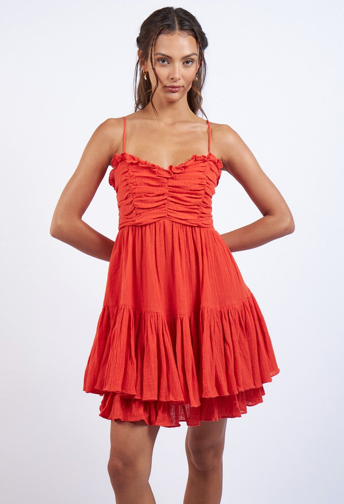 KK Bloom Barcelona Mini Dress-Tomato