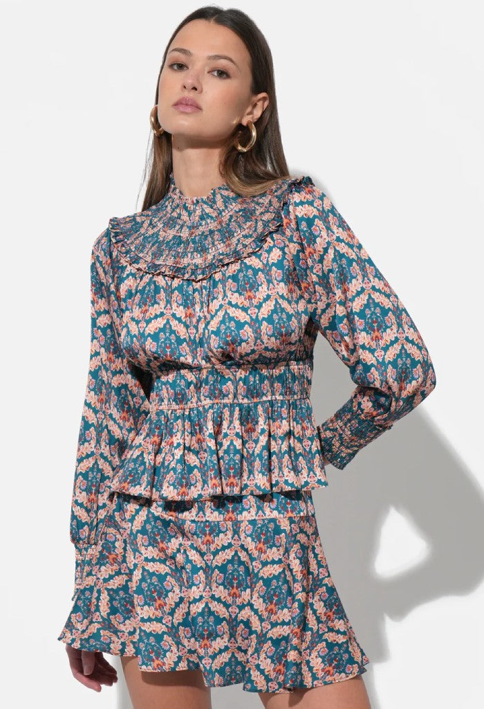 Adelyn Rae Melodie Smocked Waist Blouse