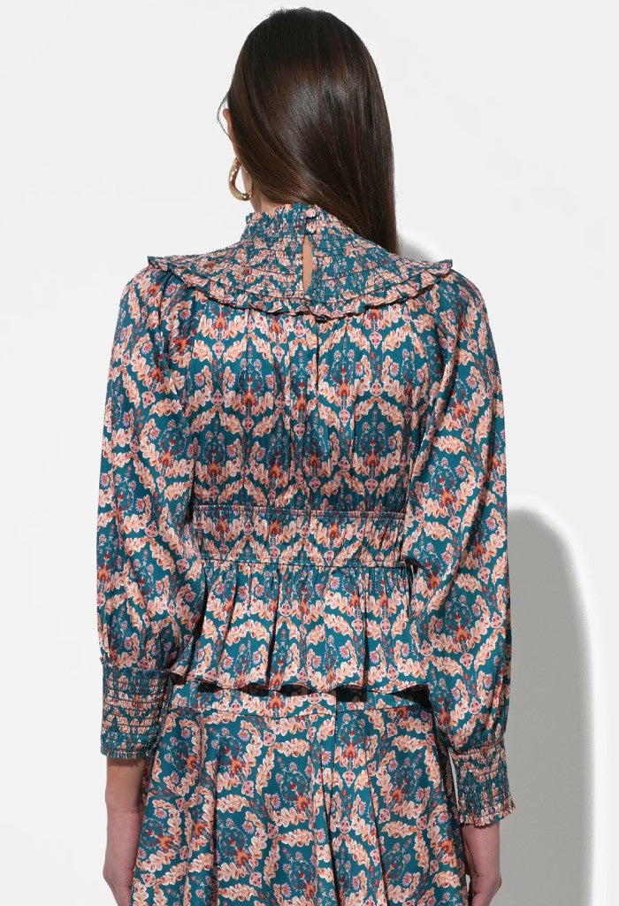 Adelyn Rae Melodie Smocked Waist Blouse