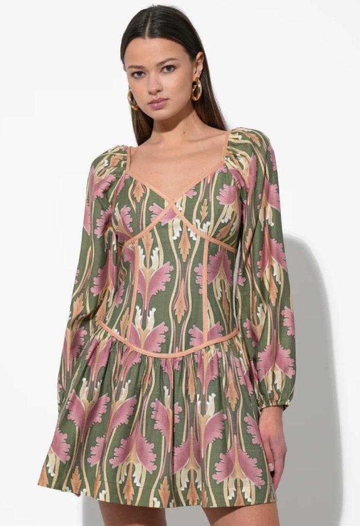 Adelyn Rae Coralie Drop Waist Floral Mini Dress