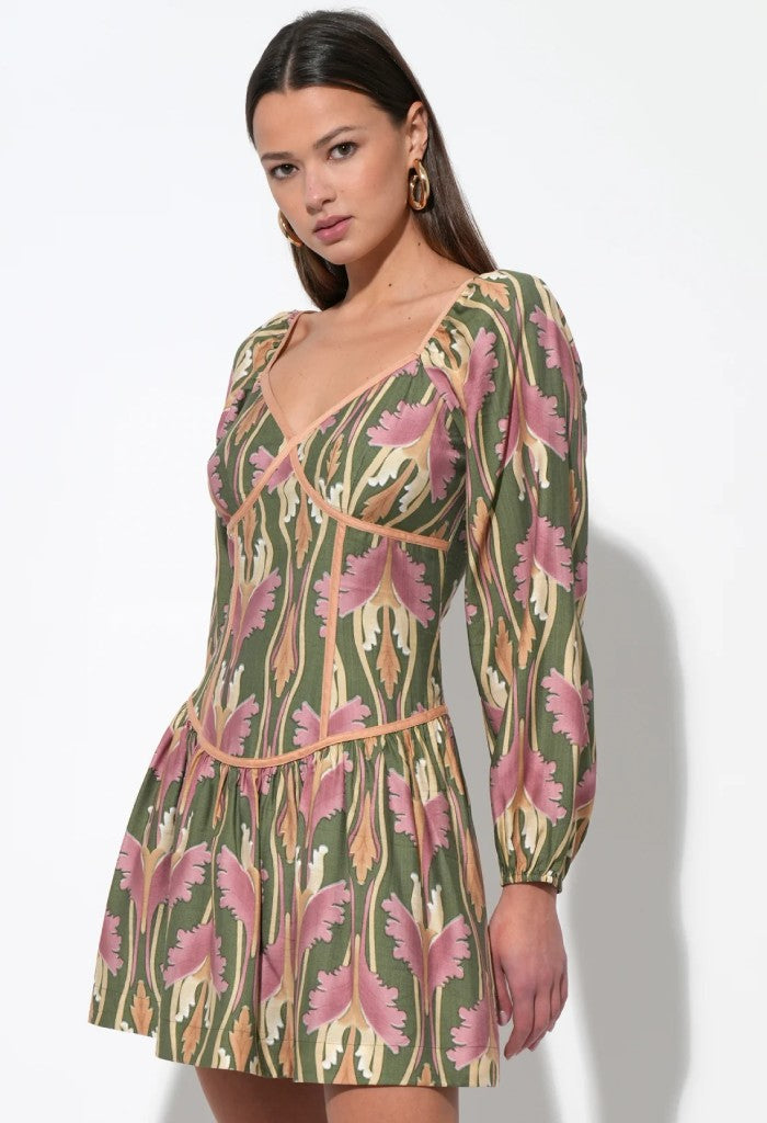 Adelyn Rae Coralie Drop Waist Floral Mini Dress