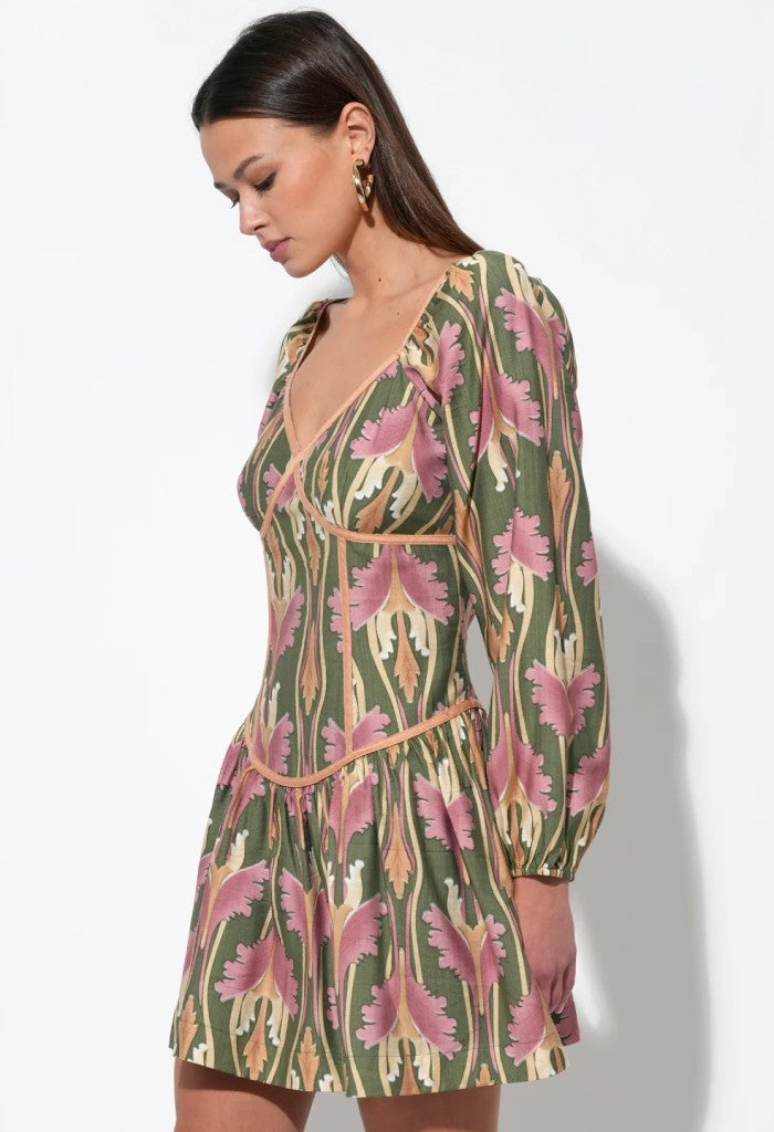 Adelyn Rae Coralie Drop Waist Floral Mini Dress