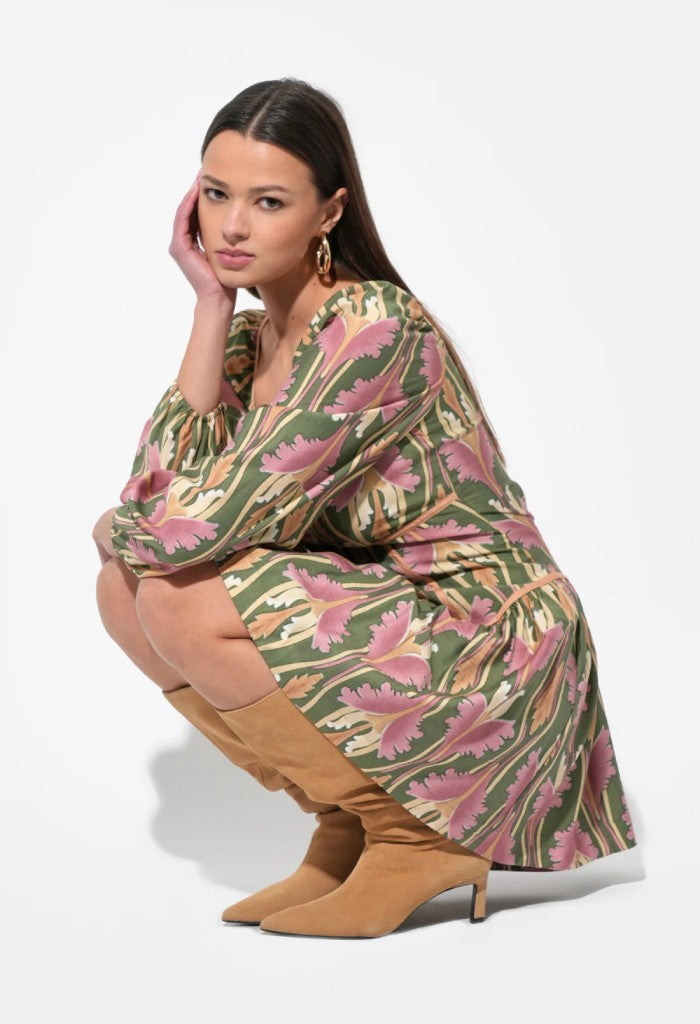 Adelyn Rae Coralie Drop Waist Floral Mini Dress