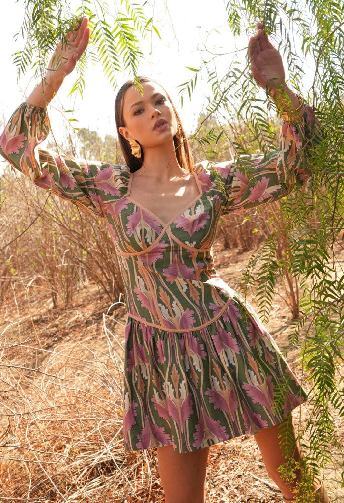 Adelyn Rae Coralie Drop Waist Floral Mini Dress