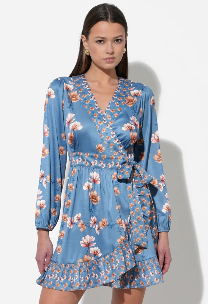 Adelyn Rae Jody Ruffle Wrap Mini Dress