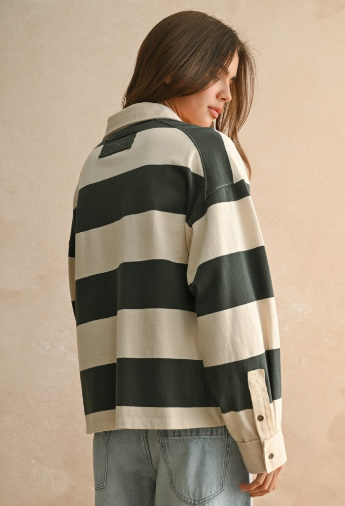 KK Bloom Polo Party L/S Top-Olive