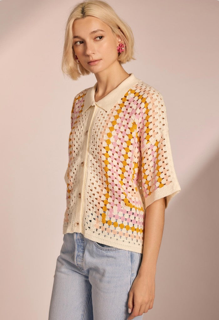 KK Bloom England Knit Top-Buttercream Pink