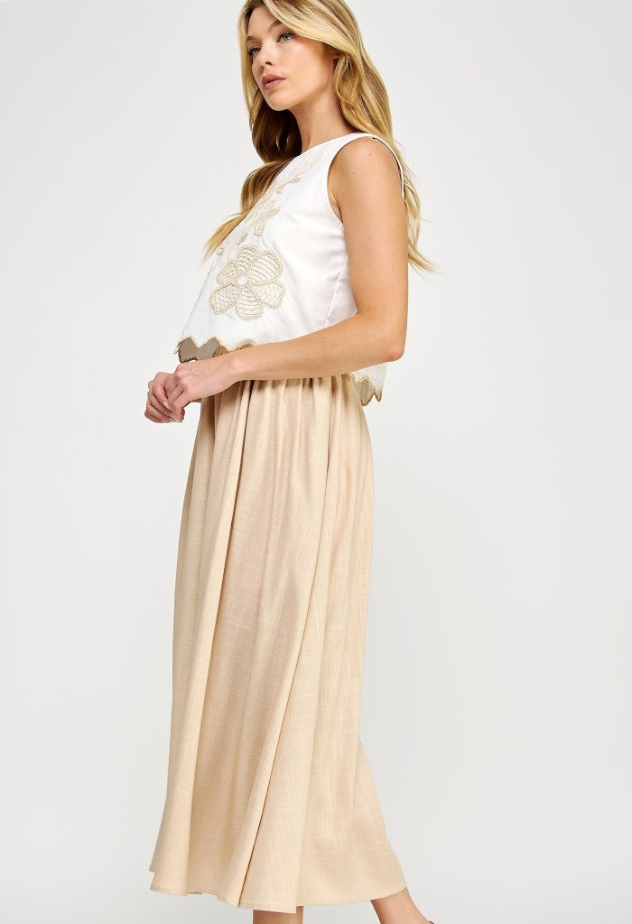 KK Bloom Wisteria Midi Dress-Dreamy Taupe