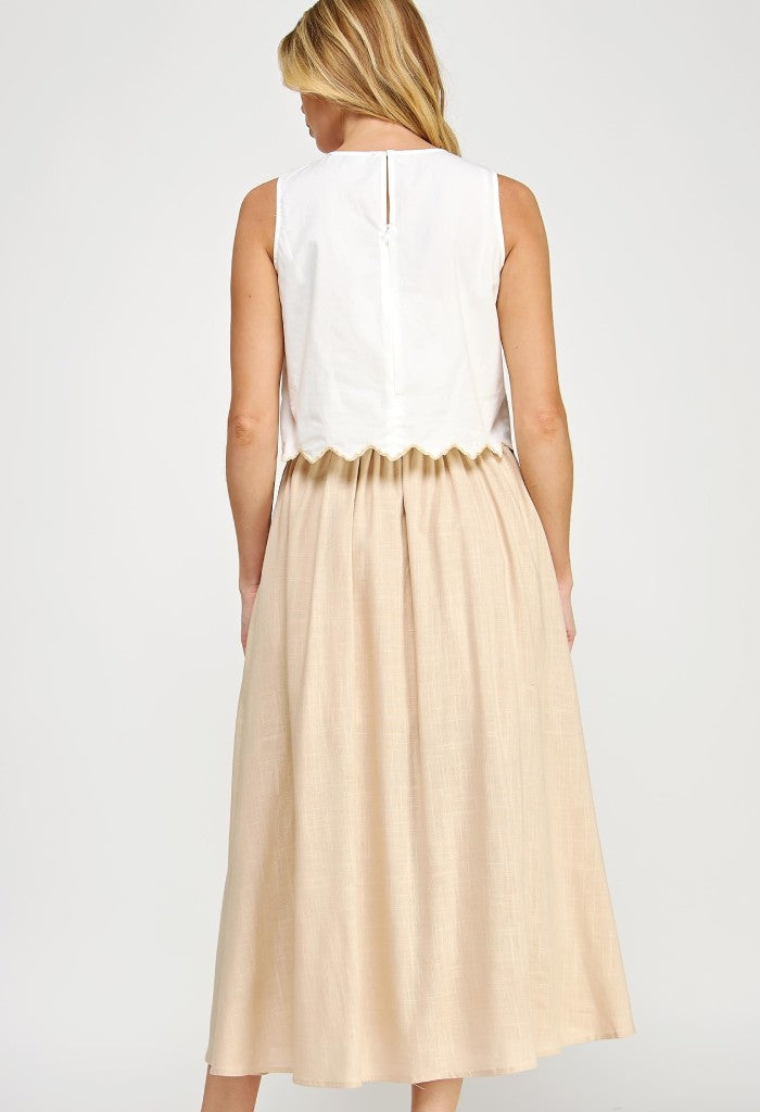 KK Bloom Wisteria Midi Dress-Dreamy Taupe