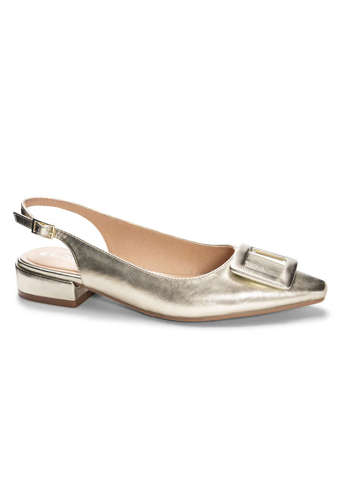 Chinese Laundry Sweetie Metal Slingback-Gold