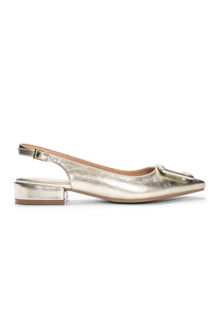 Chinese Laundry Sweetie Metal Slingback-Gold