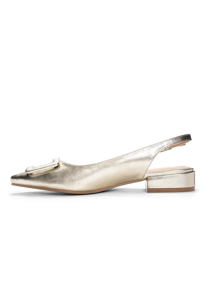 Chinese Laundry Sweetie Metal Slingback-Gold