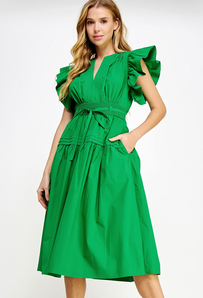 KK Bloom Marissa Midi Dress-Emerald