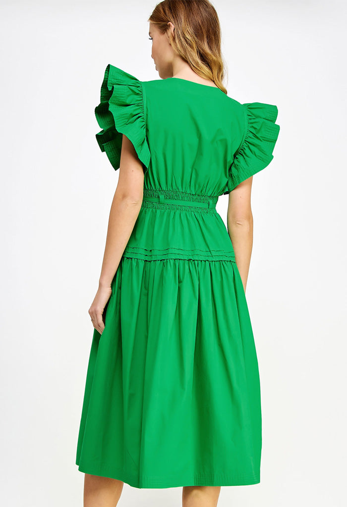 Marissa Midi Dress-Emerald - KK Bloom Boutique