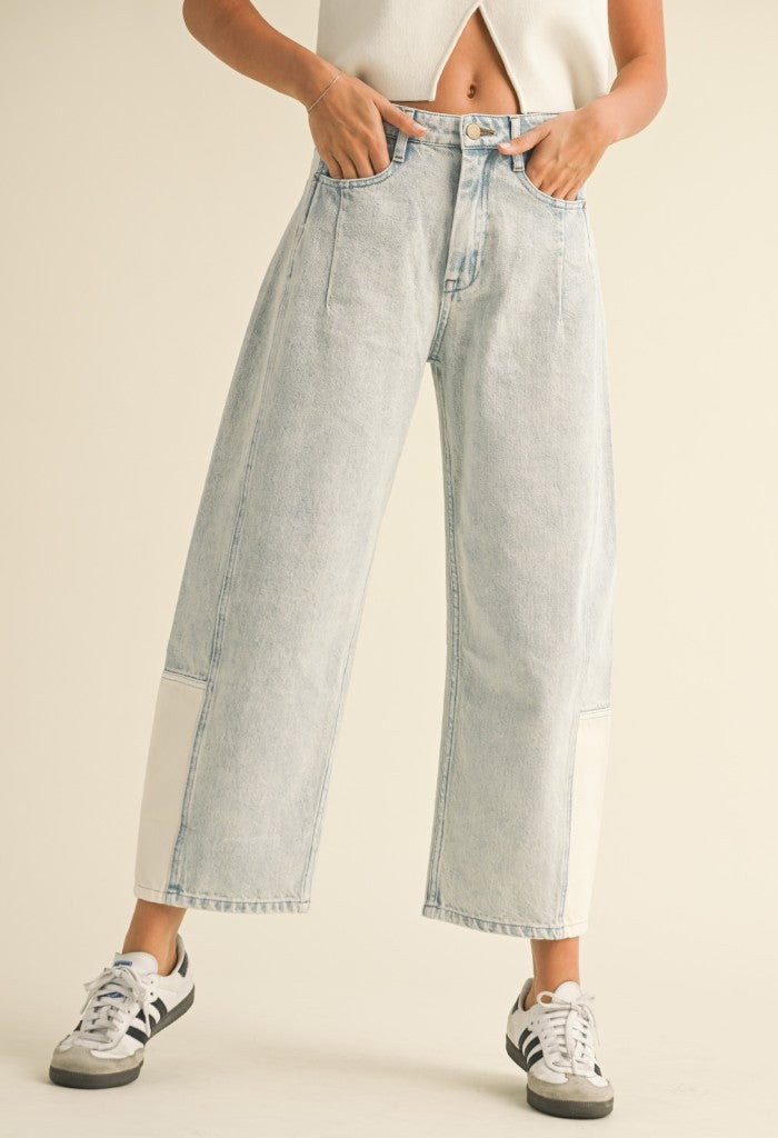 KK Bloom Cammie Barrel Denim Pants