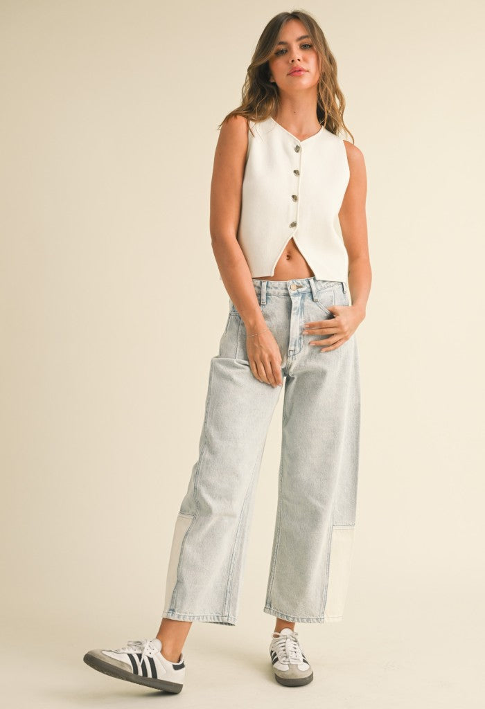 KK Bloom Cammie Barrel Denim Pants