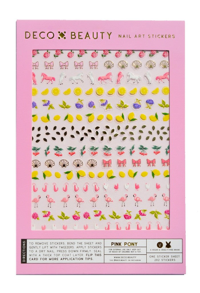 Deco Beauty Pink Pony Nail Art Stickers
