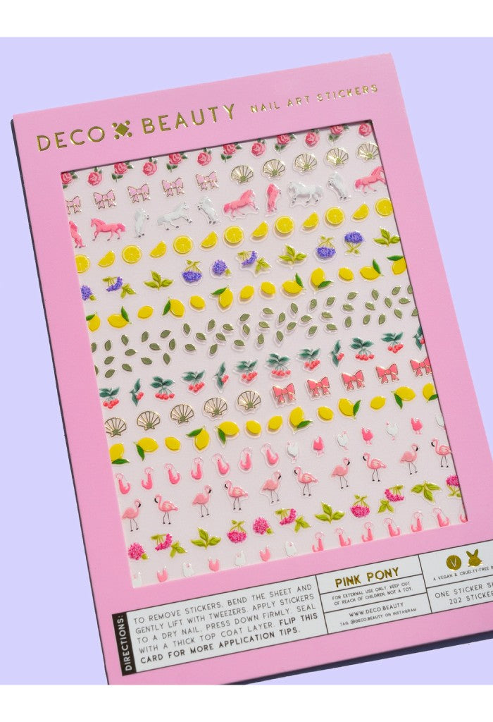 Deco Beauty Pink Pony Nail Art Stickers