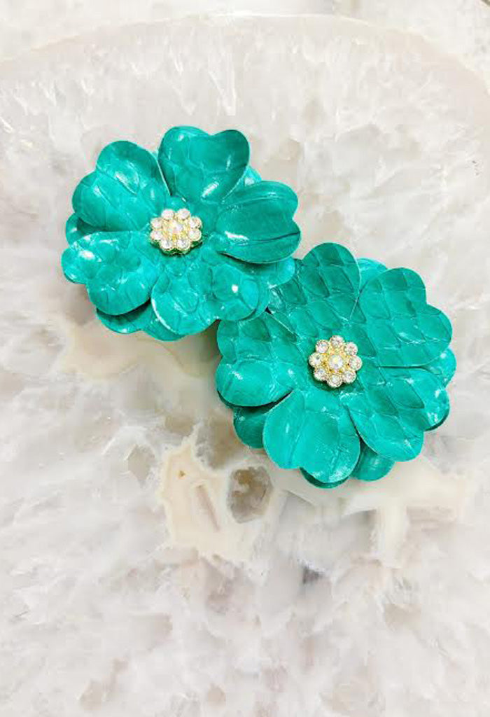 KK Bloom Poppy Earrings-Green