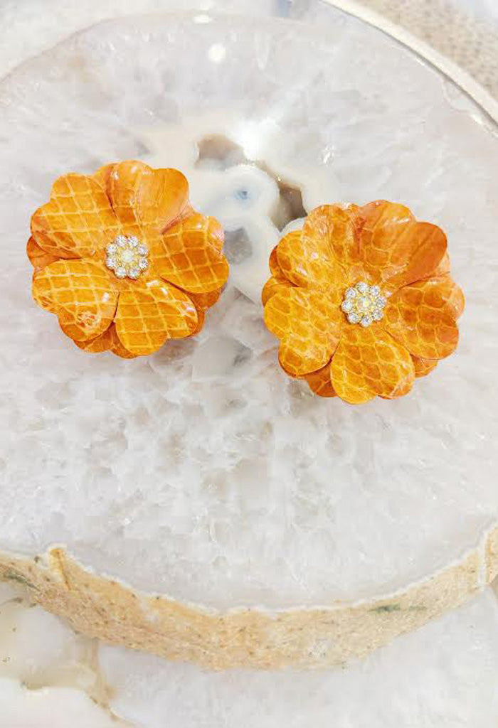 KK Bloom Poppy Earrings-Orange