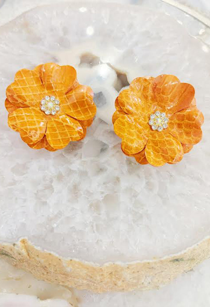 KK Bloom Poppy Earrings-Orange