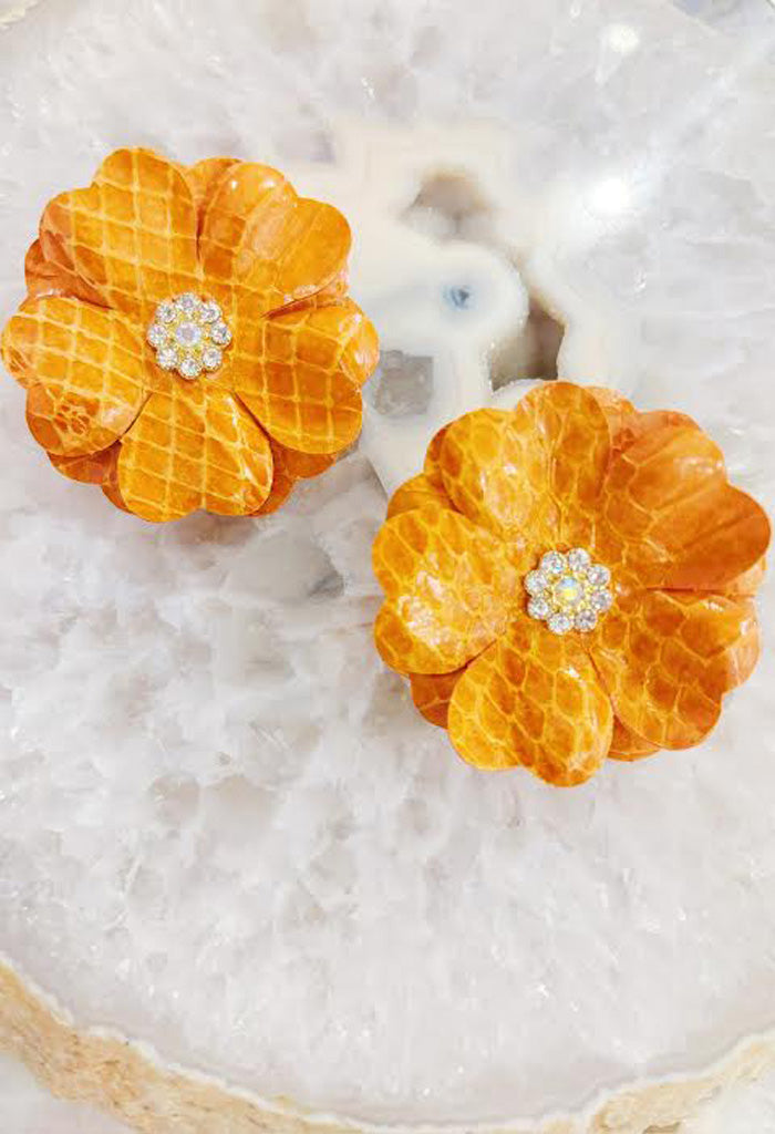 KK Bloom Poppy Earrings-Orange