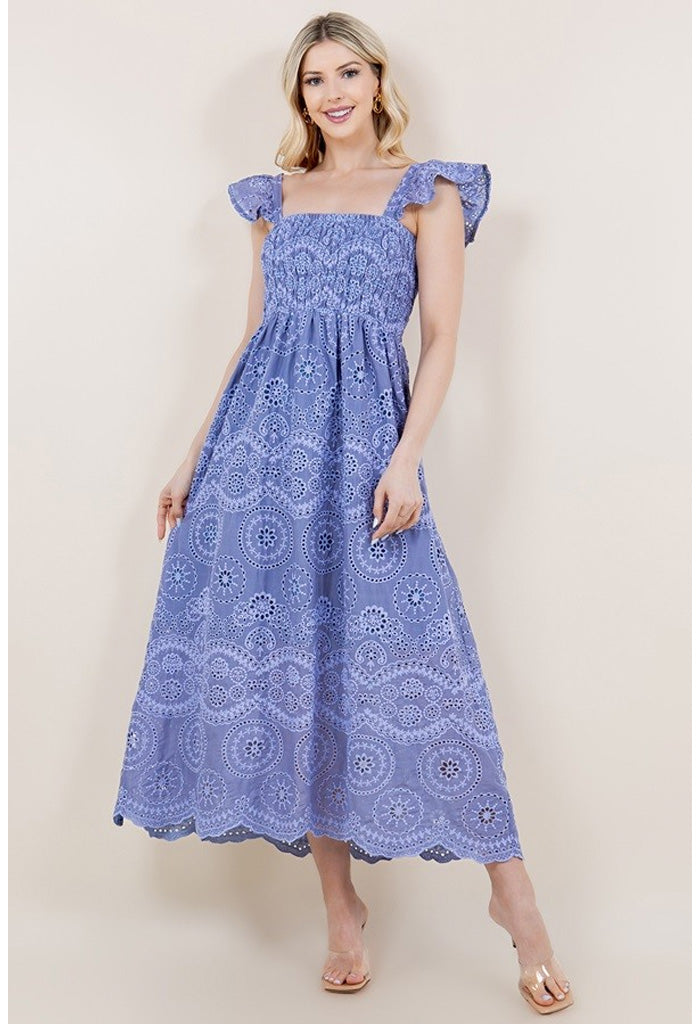 KK Bloom Camellia Maxi Dress-Periwinkle