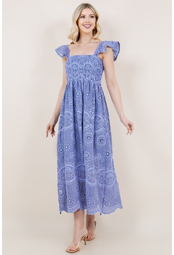 KK Bloom Camellia Maxi Dress-Periwinkle