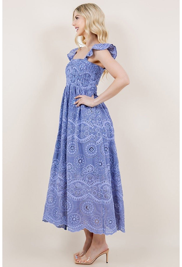 KK Bloom Camellia Maxi Dress-Periwinkle