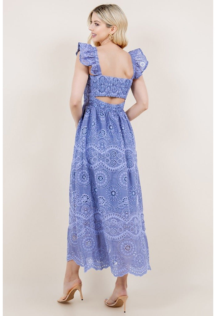 KK Bloom Camellia Maxi Dress-Periwinkle