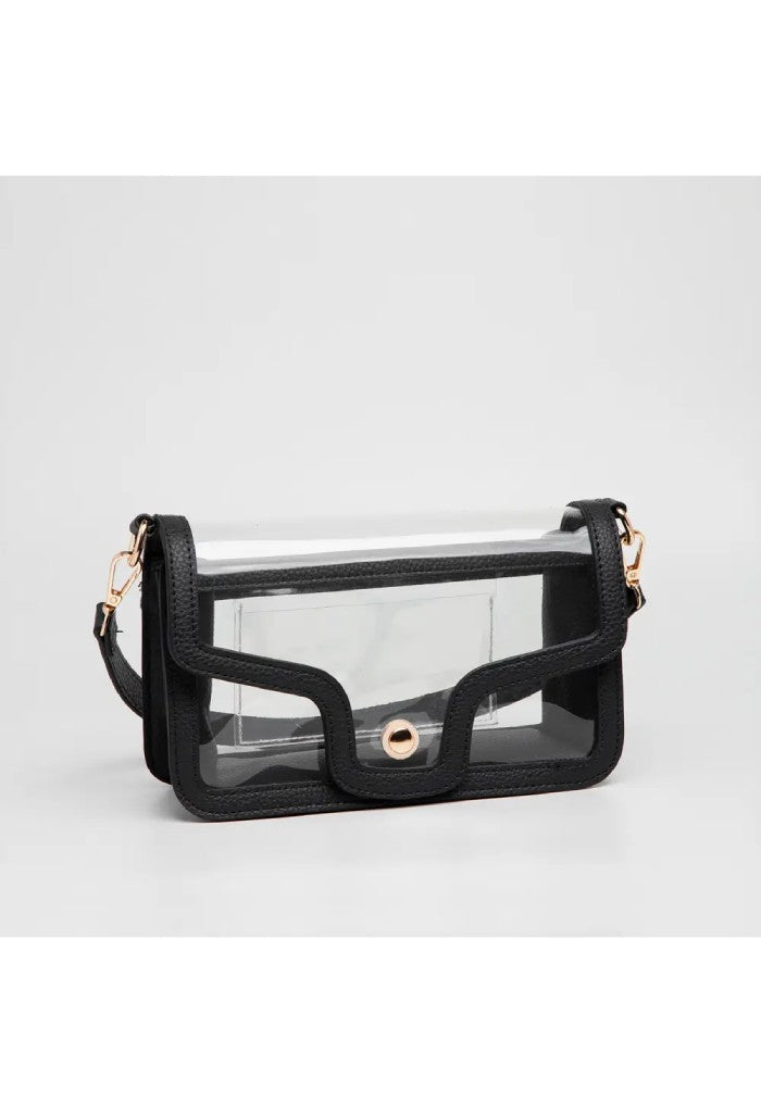KK Bloom Nina Clear Stadium Bag-Black