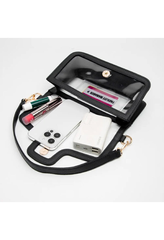 KK Bloom Nina Clear Stadium Bag-Black