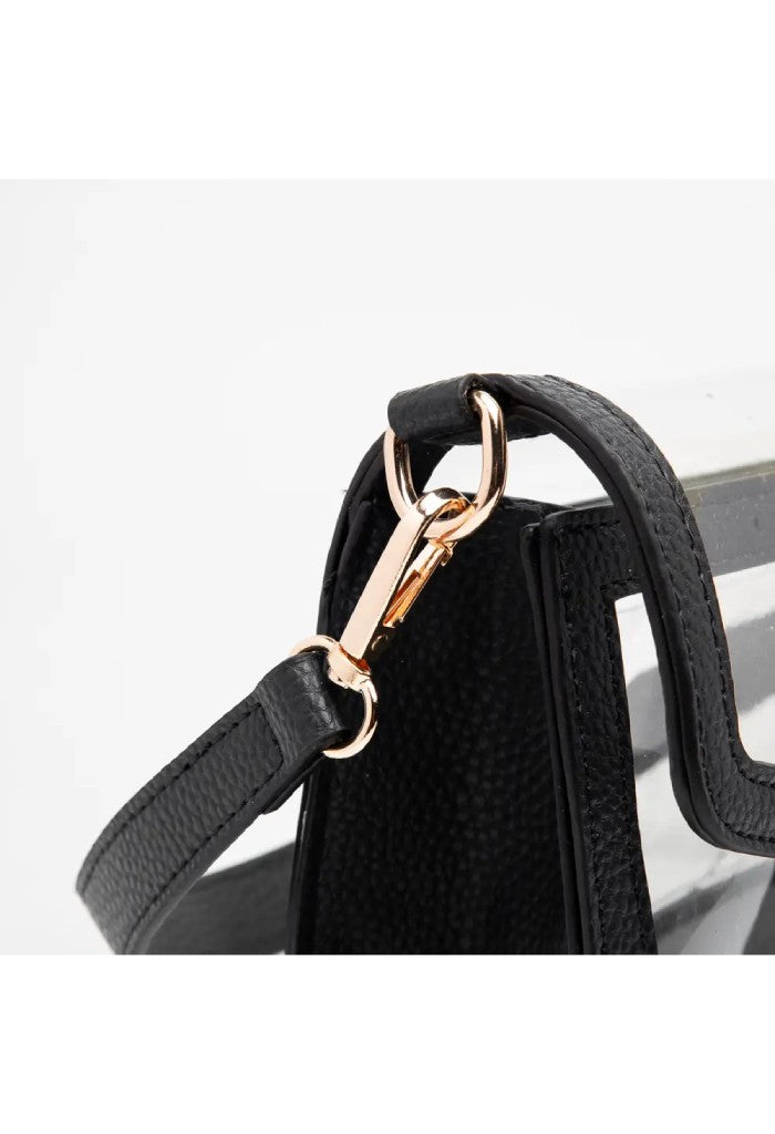 KK Bloom Nina Clear Stadium Bag-Black