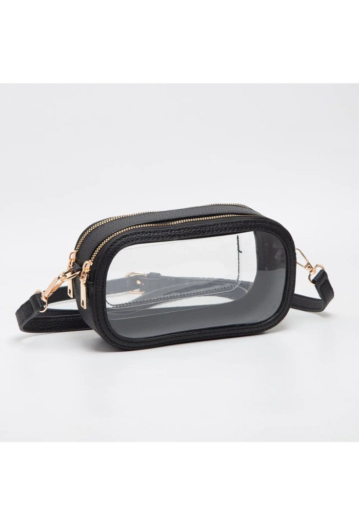 KK Bloom Olivia Clear Stadium Bag-Black