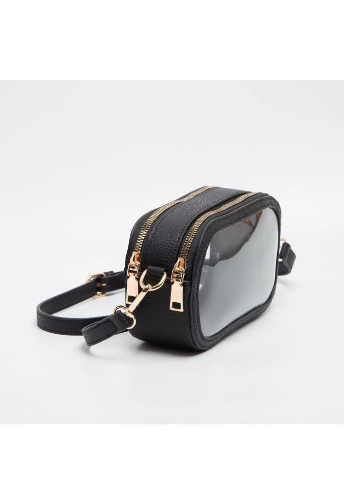 KK Bloom Olivia Clear Stadium Bag-Black