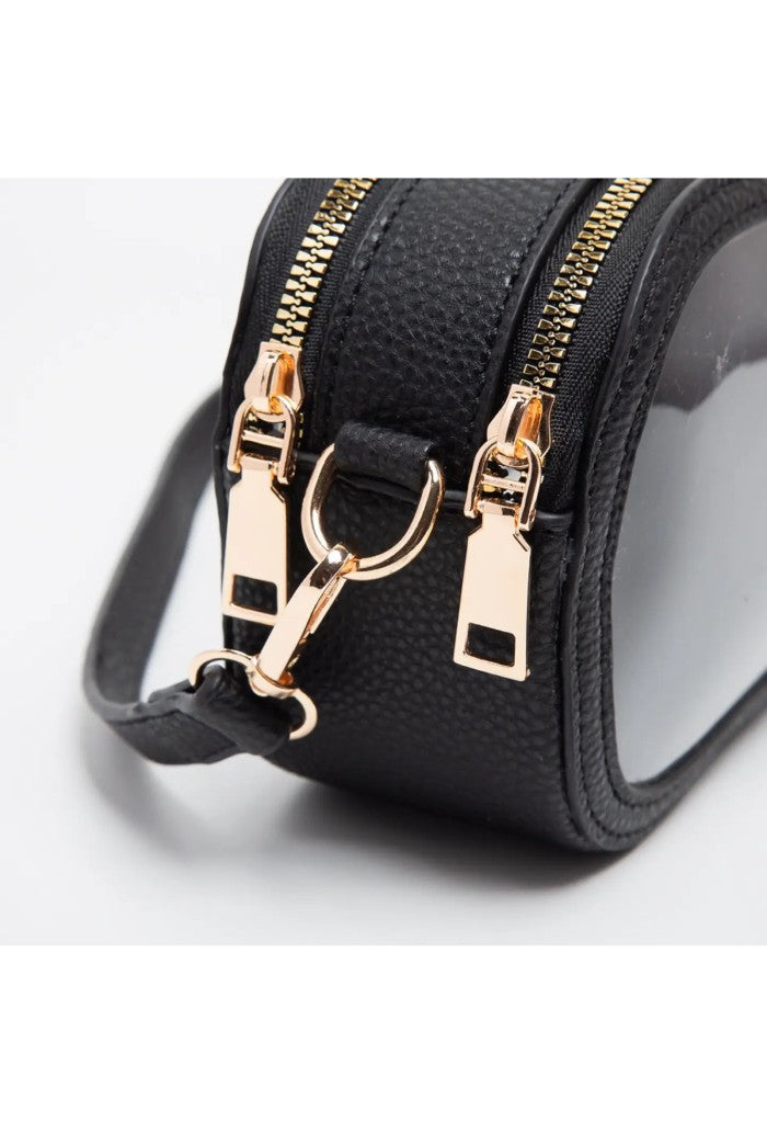 KK Bloom Olivia Clear Stadium Bag-Black