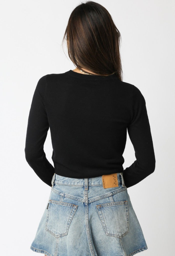 KK Bloom Cory Cardigan Top-Black