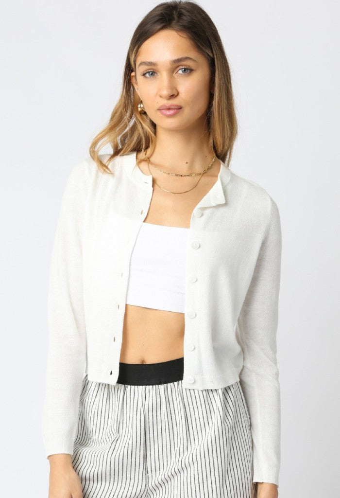 KK Bloom Cory Cardigan Top-White