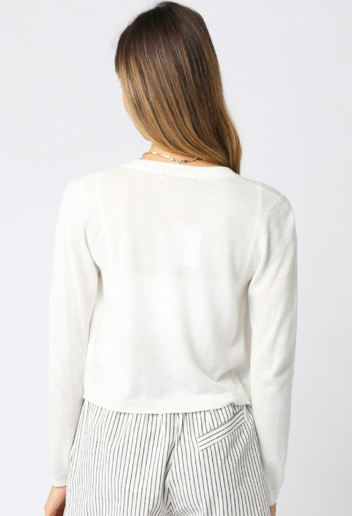 KK Bloom Cory Cardigan Top-White